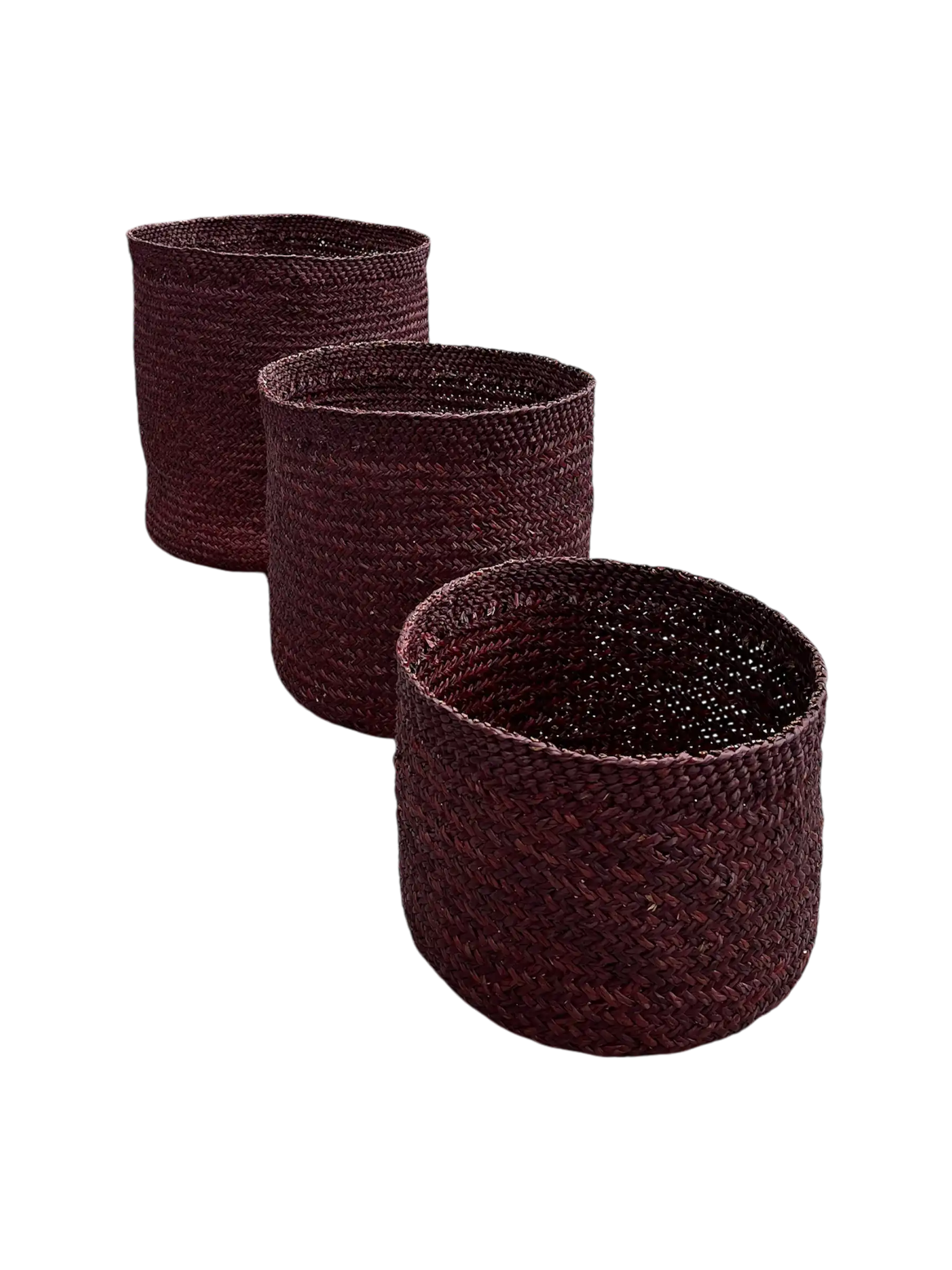 3 Sets Of Dark Burgundy Storage Basket